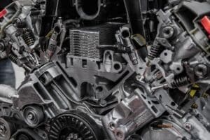 cross view with car engine