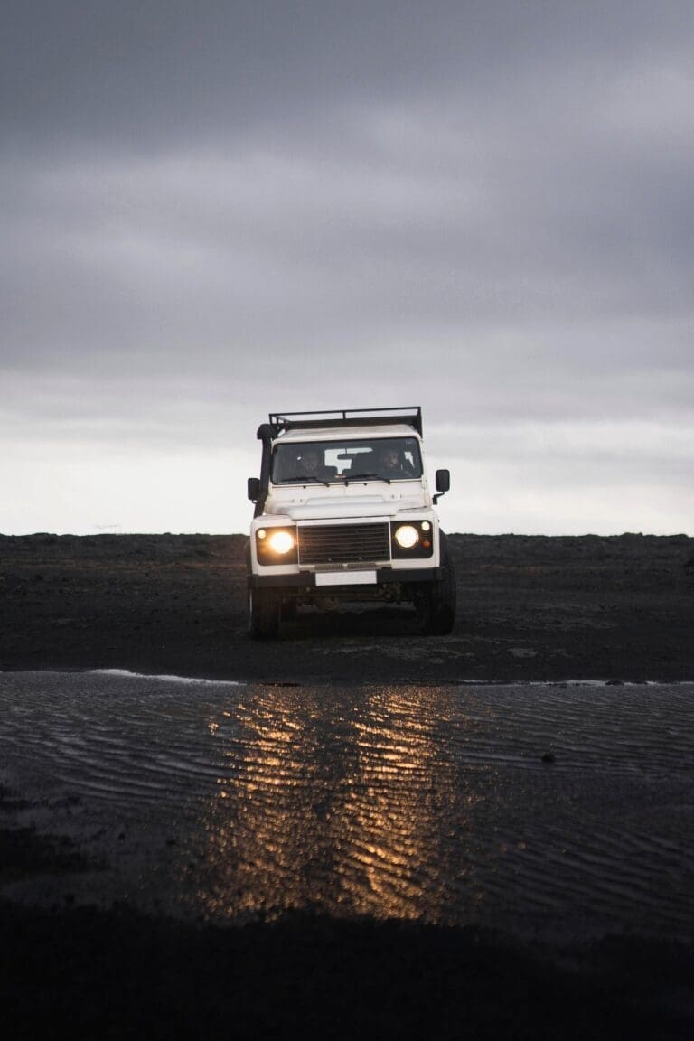 Land Rover Defender at Stokksnes