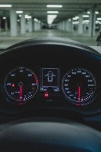 black car instrument panel cluster