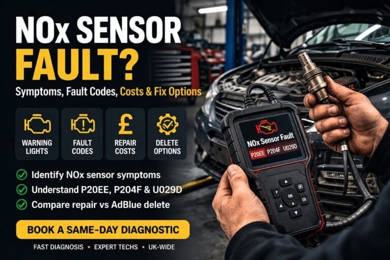 NOx Sensor Fault: Symptoms, Common Fault Codes, Repair Costs, and Fix Options