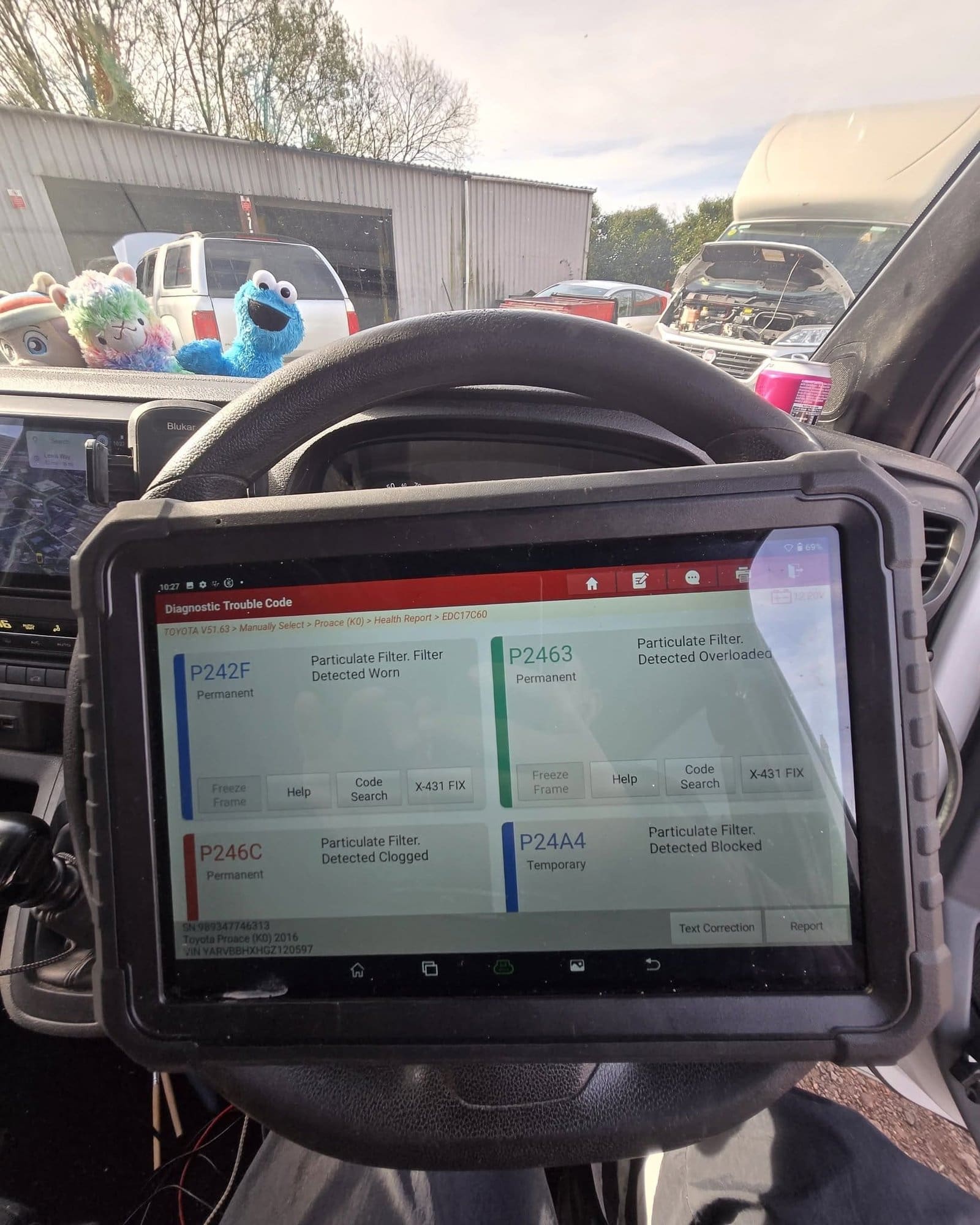 P2463 soot accumulation fault code on the scanner